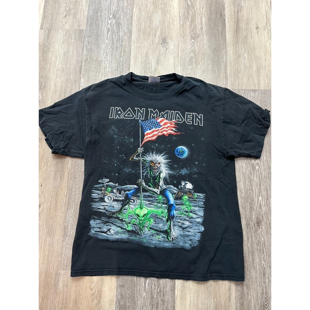 Vtg Iron Maiden Original Final Frontier Heavy Metal Concert Tour Shirt L